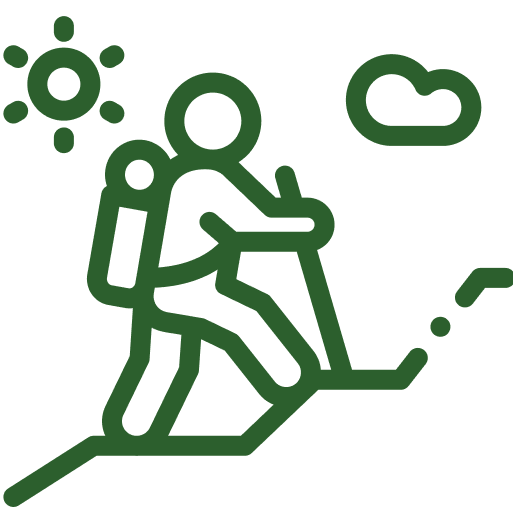 Grünes Icon mit einem Wanderer