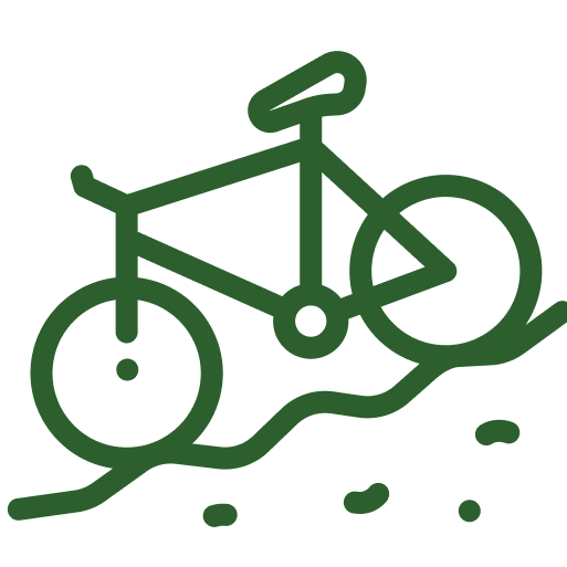 Grünes Icon mit einem Mountainbike
